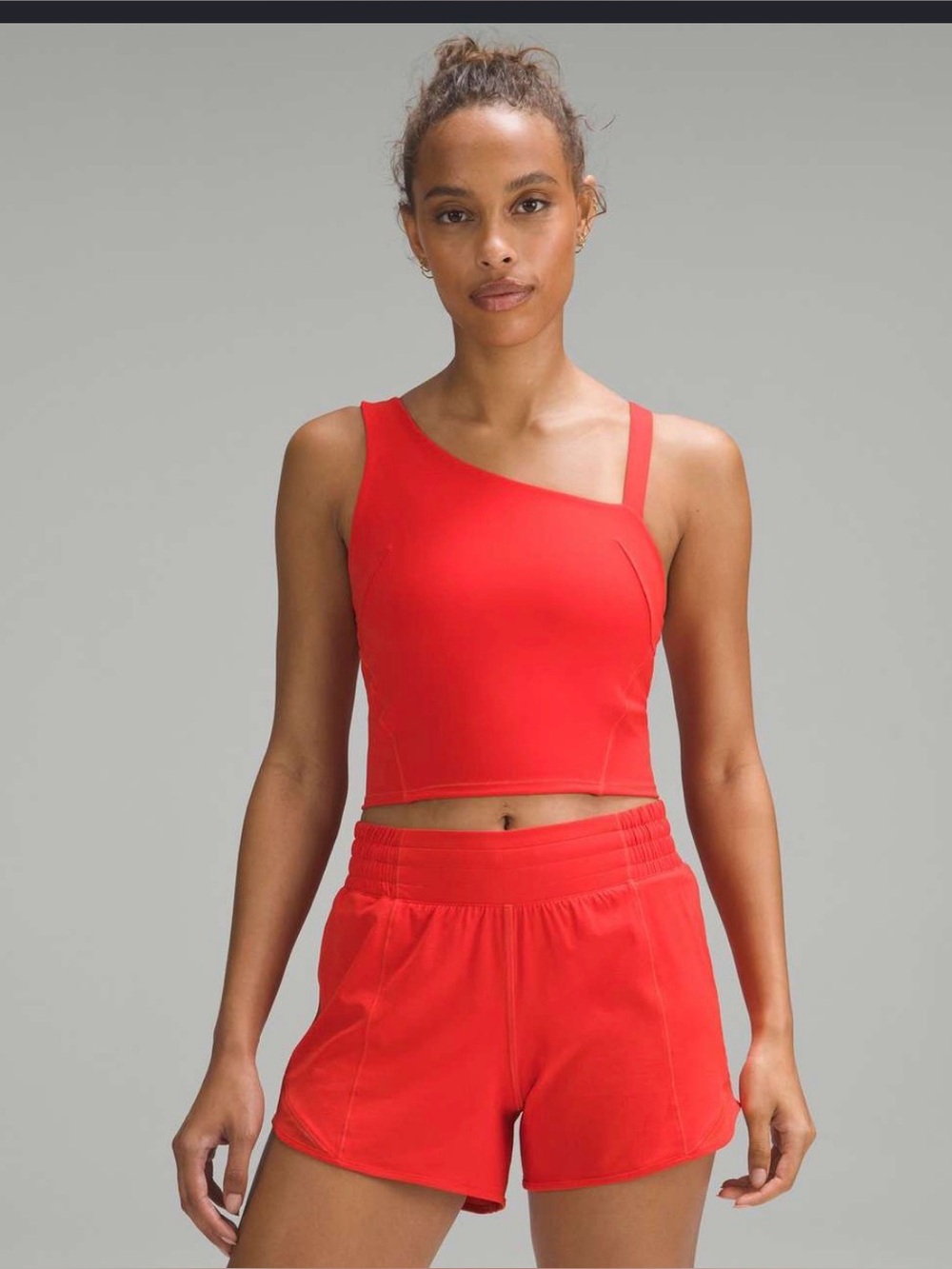 Lululemon Everlux Asymmetrical Tennis Tank Top in Hot Heat Red size 8